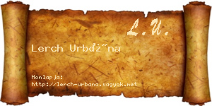 Lerch Urbána névjegykártya
